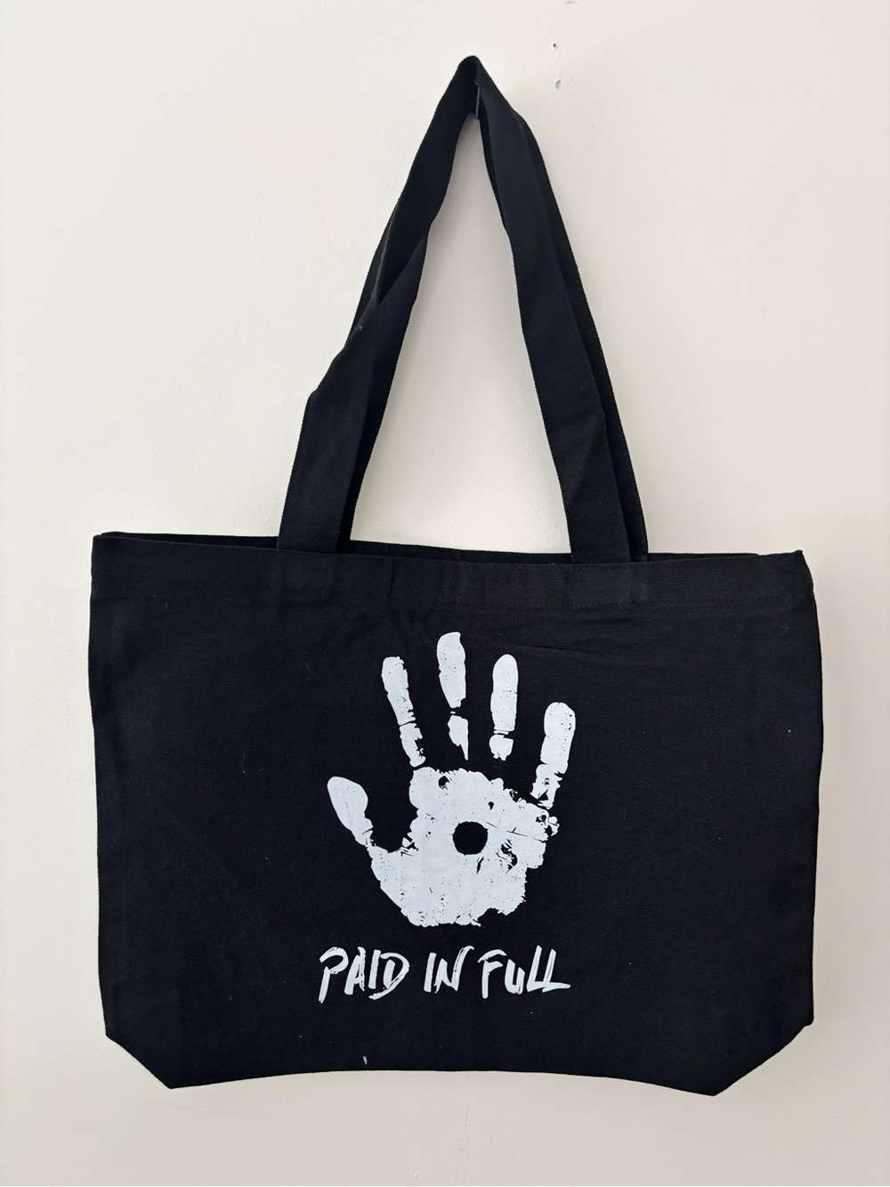 “Paid in full” Black Zip Tote Bag